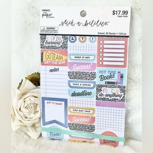 New with tags STICK ~A~BILITIES BOOK OF SCHOOL STICKERS 1554 PC ( 30 sheets)